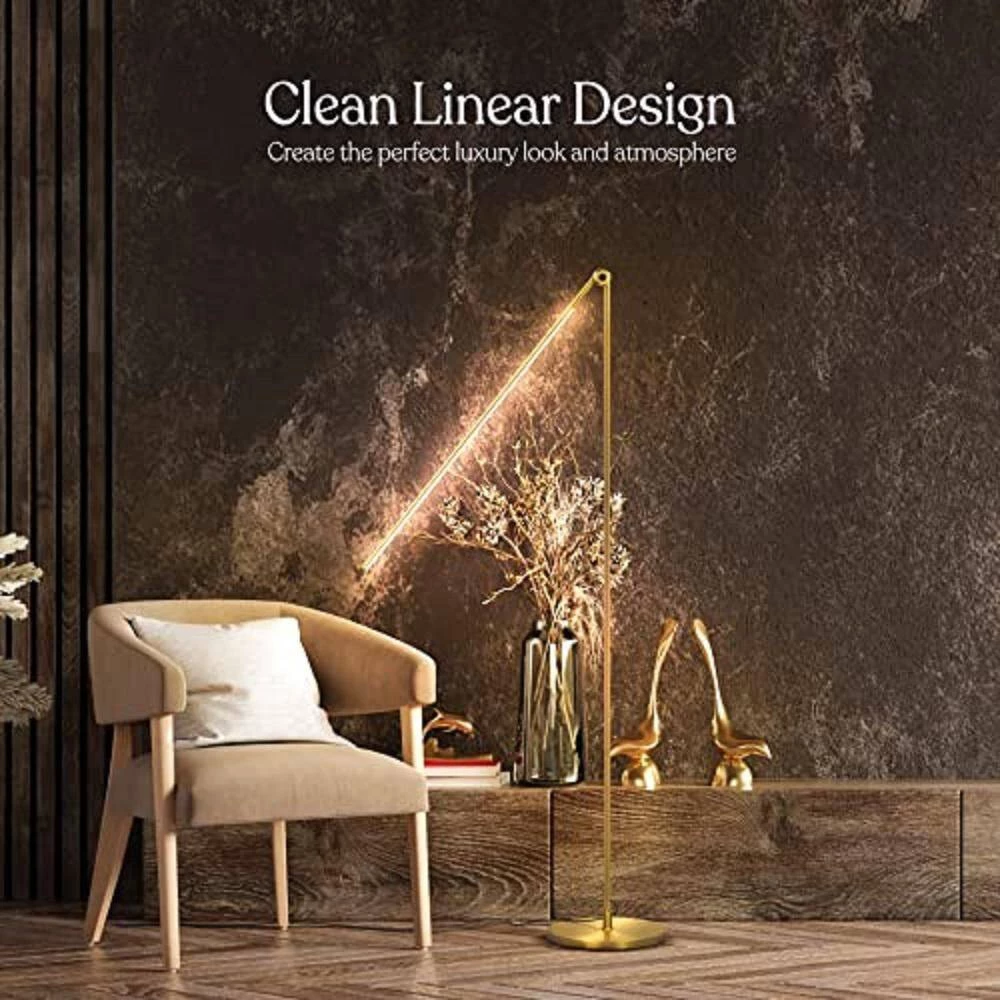 Libra 64 .5 in. Brass Floor Lamp with Built-in 3 Mode Dimmer by Brightech 7 Libra 64 .5 in. Brass Floor Lamp with Built-in 3 Mode Dimmer by Brightech - Image 5