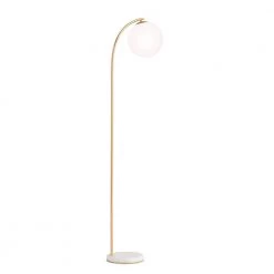 Luna Drop 75 in. Brass LED Floor Lamp with Glass Shade by Brightech