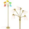Medusa 72 in. Brass LED Floor Lamp with 5 Interchangeable Color and White Shades by Brightech -Brightech Sales brass brightech floor lamps fl mdsa brs 64 1000