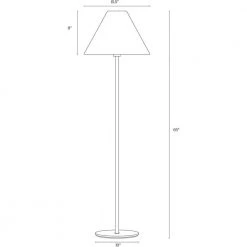 Mika 65 in. Brass Floor Lamp with White Fabric Shade by Brightech -Brightech Sales brass brightech floor lamps fl mka brs fa 1000