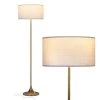 Quinn 60 in. Brass LED Floor Lamp with Drum Shade by Brightech