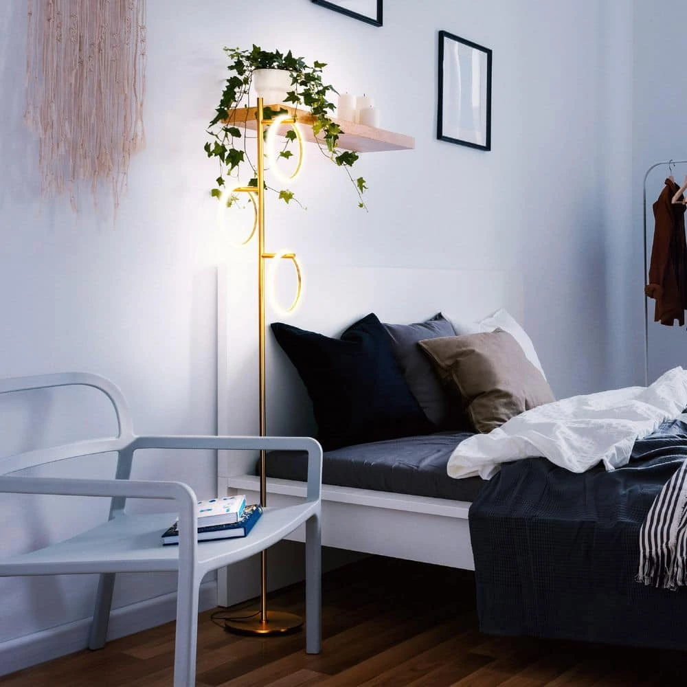 Saturn 66 in. Brass Tall LED Tree Standing Floor Lamp by Brightech 6 Saturn 66 in. Brass Tall LED Tree Standing Floor Lamp by Brightech - Image 4