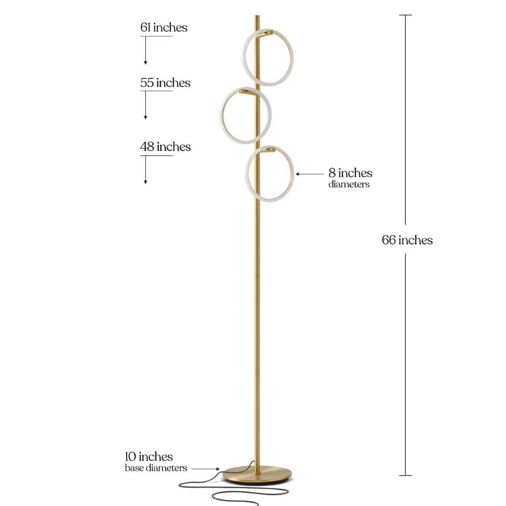 Saturn 66 in. Brass Tall LED Tree Standing Floor Lamp by Brightech 9 Saturn 66 in. Brass Tall LED Tree Standing Floor Lamp by Brightech - Image 7