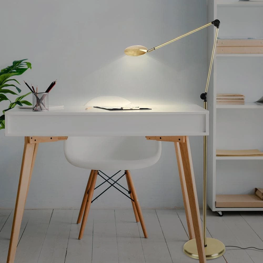 Sage 2 in.-One 68 in. Brass LED Reading Floor Lamp with 3 Brightness Settings by Brightech 5 Sage 2 in.-One 68 in. Brass LED Reading Floor Lamp with 3 Brightness Settings by Brightech - Image 3