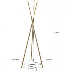 Stix 60 in. Brass LED Tripod Floor Lamp with 3 Dimmable Lights by Brightech -Brightech Sales brass brightech floor lamps fl stx brs fa 1000