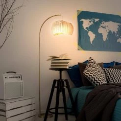 Wave Pendant 81 in. Brass LED Floor Lamp with Woven Shade by Brightech 11 Wave Pendant 81 in. Brass LED Floor Lamp with Woven Shade by Brightech -Brightech Sales brass brightech floor lamps fl wvpdt brs 1f 1000