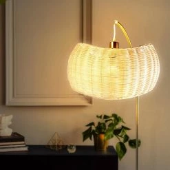 Wave Pendant 81 in. Brass LED Floor Lamp with Woven Shade by Brightech 9 Wave Pendant 81 in. Brass LED Floor Lamp with Woven Shade by Brightech -Brightech Sales brass brightech floor lamps fl wvpdt brs c3 1000