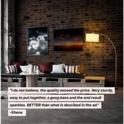 Logan 76 in. Antique Brass Arc LED Floor Lamp with Marble Base by Brightech -Brightech Sales brass brightech floor lamps jq ujb8 cywk 1f 1000