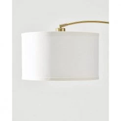 Logan 76 in. Antique Brass Arc LED Floor Lamp with Marble Base by Brightech -Brightech Sales brass brightech floor lamps jq ujb8 cywk 4f 1000