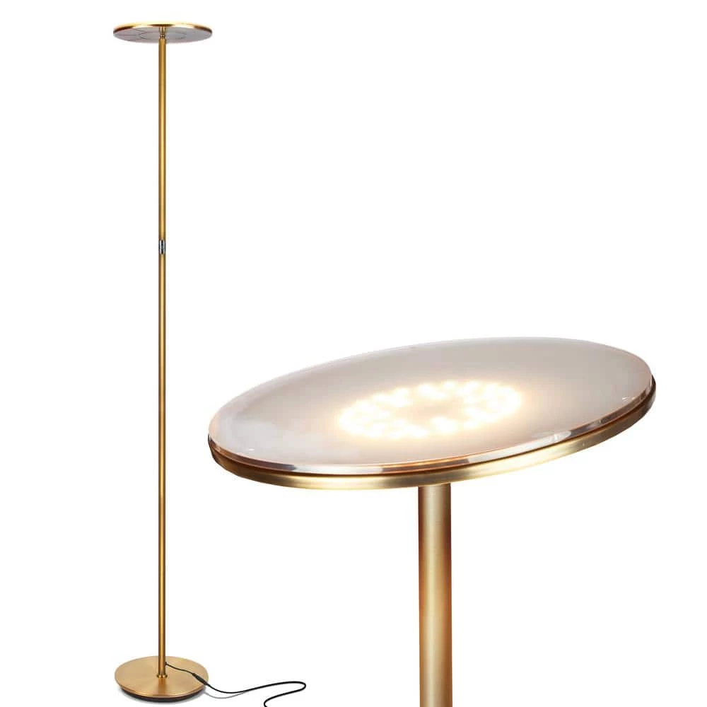 Sky 63 in. Brass Torchiere LED Floor Lamp by Brightech 3 Sky 63 in. Brass Torchiere LED Floor Lamp by Brightech