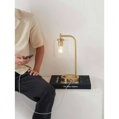 Elizabeth 16 in. Brass LED Table Lamp with Wireless Charging Pad and USB Port by Brightech -Brightech Sales brass brightech floor lamps tl elzbth bs 1f 1000