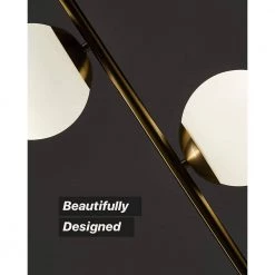 Sphere 65 in. Brass LED Floor Lamp with 2 Frosted Globe Shades by Brightech -Brightech Sales brass brightech floor lamps v3 xux7 4jm4 44 1000