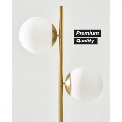 Sphere 65 in. Brass LED Floor Lamp with 2 Frosted Globe Shades by Brightech -Brightech Sales brass brightech floor lamps v3 xux7 4jm4 4f 1000