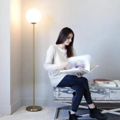 Luna 65 in. Brass LED Floor Lamp by Brightech -Brightech Sales brass brightech floor lamps ws rj45 ufma 44 1000