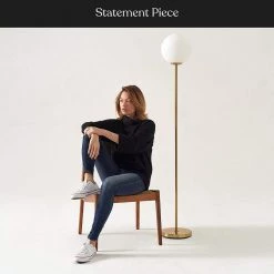 Luna 65 in. Brass LED Floor Lamp by Brightech -Brightech Sales brass brightech floor lamps ws rj45 ufma fa 1000