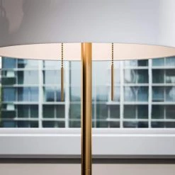 Pillar 62 in. Brass Floor Lamp with Drum Shade by Manor Brook -Brightech Sales brass manor brook floor lamps mb100073 1f 1000