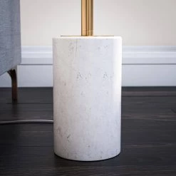 Pillar 62 in. Brass Floor Lamp with Drum Shade by Manor Brook -Brightech Sales brass manor brook floor lamps mb100073 44 1000