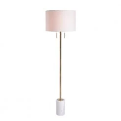 Pillar 62 in. Brass Floor Lamp with Drum Shade by Manor Brook
