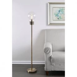 Liv 55 in. Brass Floor Lamp with Glass Shade by Manor Brook -Brightech Sales brass manor brook floor lamps mb100282 31 1000