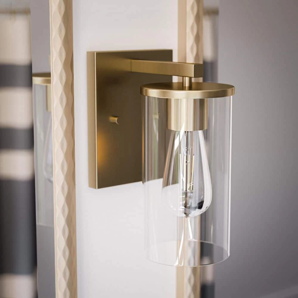 Hipley 10 in. 1-Light Cylinder Brass Wall Sconce by Manor Brook 6 Hipley 10 in. 1-Light Cylinder Brass Wall Sconce by Manor Brook - Image 4