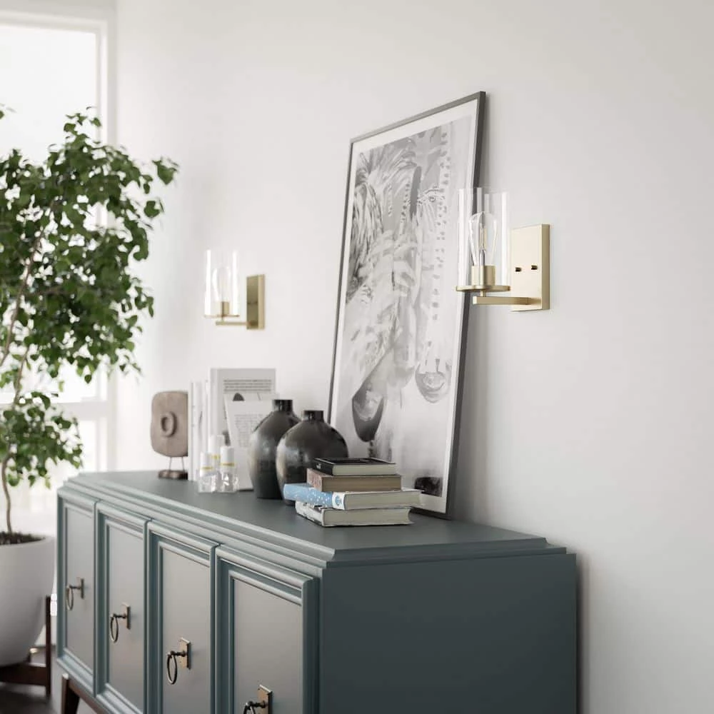 Hipley 10 in. 1-Light Cylinder Brass Wall Sconce by Manor Brook 10 Hipley 10 in. 1-Light Cylinder Brass Wall Sconce by Manor Brook - Image 8