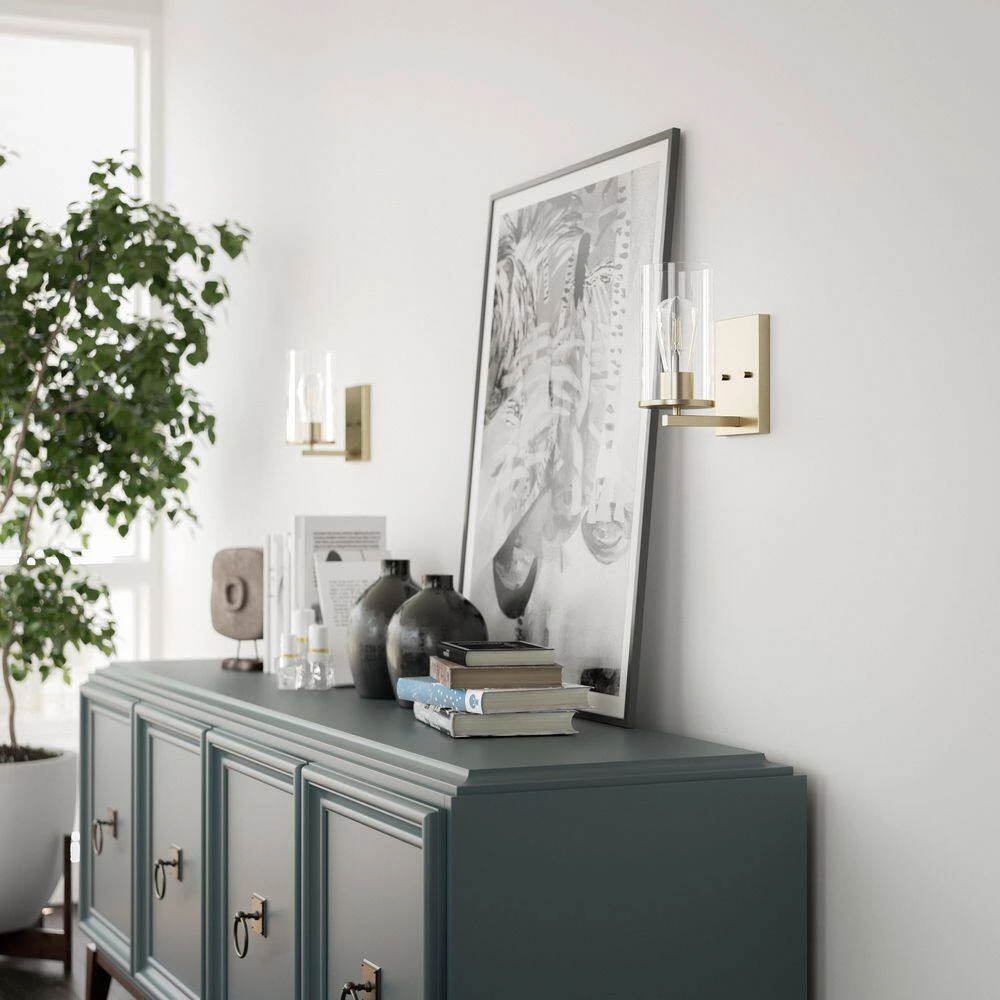 Hipley 10 in. 1-Light Cylinder Brass Wall Sconce by Manor Brook 7 Hipley 10 in. 1-Light Cylinder Brass Wall Sconce by Manor Brook - Image 5