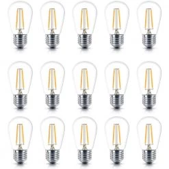 2-Watt S14 Dimmable LED Edison Light Bulbs Neutral White 3000K (15-Pack) by Brightech