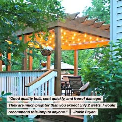 2-Watt S14 Dimmable LED Edison Light Bulbs Warm White 2500K (15-Pack) by Brightech -Brightech Sales brightech edison bulbs u9 w9my zgys 44 1000