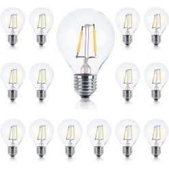 1-Watt G40 Dimmable LED Edison Light Bulbs Soft White 2700K (15-Pack) by Brightech