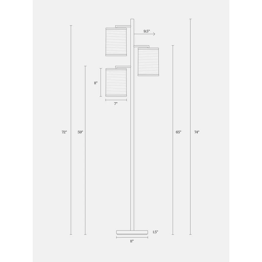 Liam 74 in. Bronze Dimmable Lantern Tree LED Floor Lamp by Brightech 9 Liam 74 in. Bronze Dimmable Lantern Tree LED Floor Lamp by Brightech - Image 7