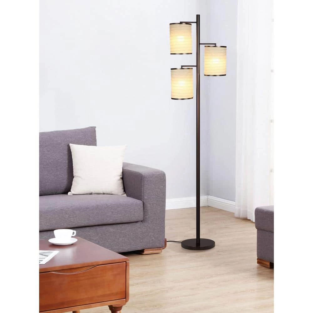Liam 74 in. Bronze Dimmable Lantern Tree LED Floor Lamp by Brightech 4 Liam 74 in. Bronze Dimmable Lantern Tree LED Floor Lamp by Brightech - Image 2