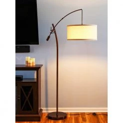 Grayson 84 in. Bronze Arc LED Floor Lamp with Adjustable Arm by Brightech -Brightech Sales bronze brightech floor lamps eq 9bl4 6b6j 1f 1000