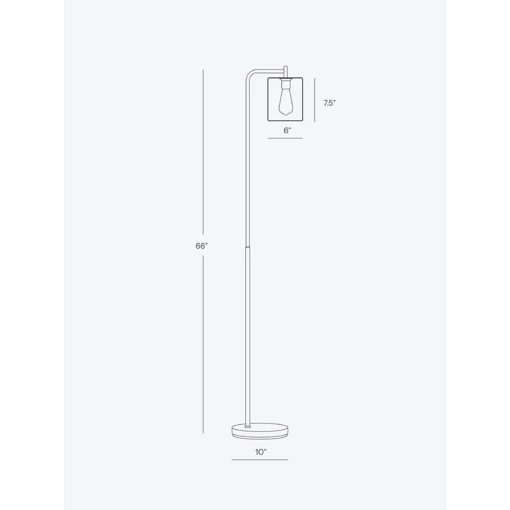 Elizabeth 66 in. Oil-Rubbed Bronze Industrial LED Floor Lamp with Glass Shade and Edison Bulb by Brightech 9 Elizabeth 66 in. Oil-Rubbed Bronze Industrial LED Floor Lamp with Glass Shade and Edison Bulb by Brightech - Image 7