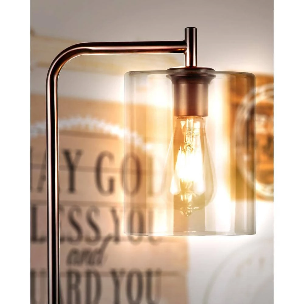 Elizabeth 66 in. Oil-Rubbed Bronze Industrial LED Floor Lamp with Glass Shade and Edison Bulb by Brightech 8 Elizabeth 66 in. Oil-Rubbed Bronze Industrial LED Floor Lamp with Glass Shade and Edison Bulb by Brightech - Image 6