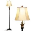Sophia 63 in. Bronze LED Floor Lamp with Bell Shape Fabric Shade by Brightech -Brightech Sales bronze brightech floor lamps fl sphia bnz 64 1000