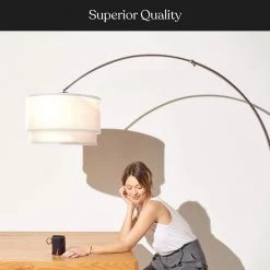 Mason 81 in. Bronze Arc LED Floor Lamp with Drum Shade by Brightech 11 Mason 81 in. Bronze Arc LED Floor Lamp with Drum Shade by Brightech -Brightech Sales bronze brightech floor lamps y6 5ehu pt5m 44 1000