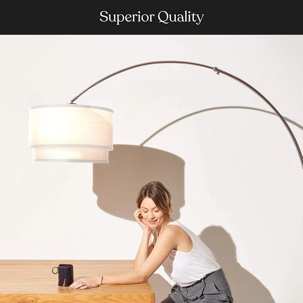 Mason 81 in. Bronze Arc LED Floor Lamp with Drum Shade by Brightech 7 Mason 81 in. Bronze Arc LED Floor Lamp with Drum Shade by Brightech - Image 5