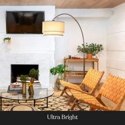 Mason 81 in. Bronze Arc LED Floor Lamp with Drum Shade by Brightech 9 Mason 81 in. Bronze Arc LED Floor Lamp with Drum Shade by Brightech -Brightech Sales bronze brightech floor lamps y6 5ehu pt5m 4f 1000