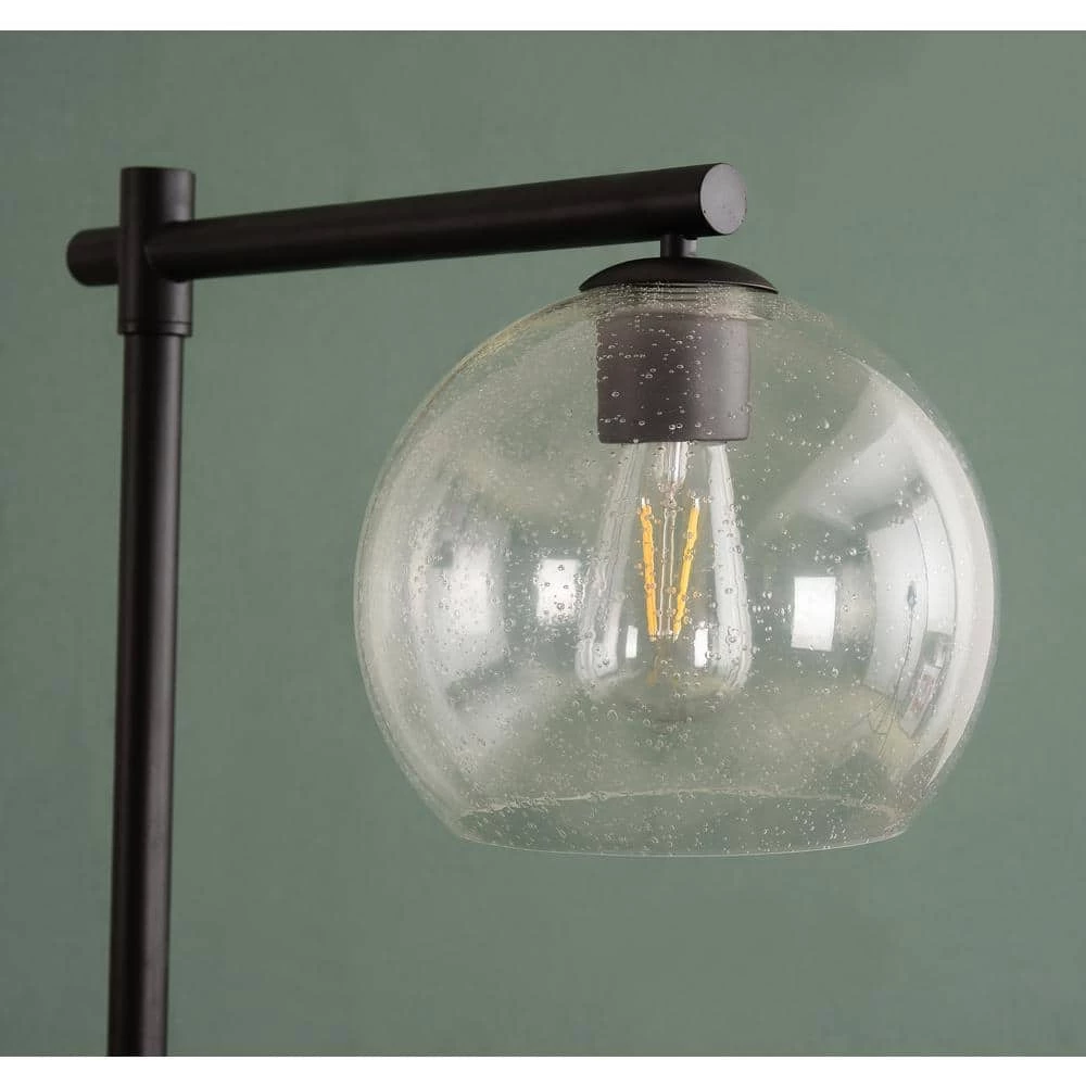 Nelson 60.25 in. Bronze Floor Lamp with Clear Seeded Glass Shade by Manor Brook 5 Nelson 60.25 in. Bronze Floor Lamp with Clear Seeded Glass Shade by Manor Brook - Image 3