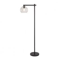 Nelson 60.25 in. Bronze Floor Lamp with Clear Seeded Glass Shade by Manor Brook