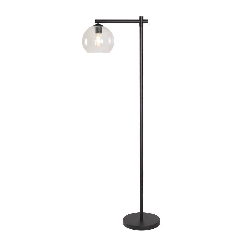 Nelson 60.25 in. Bronze Floor Lamp with Clear Seeded Glass Shade by Manor Brook 3 Nelson 60.25 in. Bronze Floor Lamp with Clear Seeded Glass Shade by Manor Brook