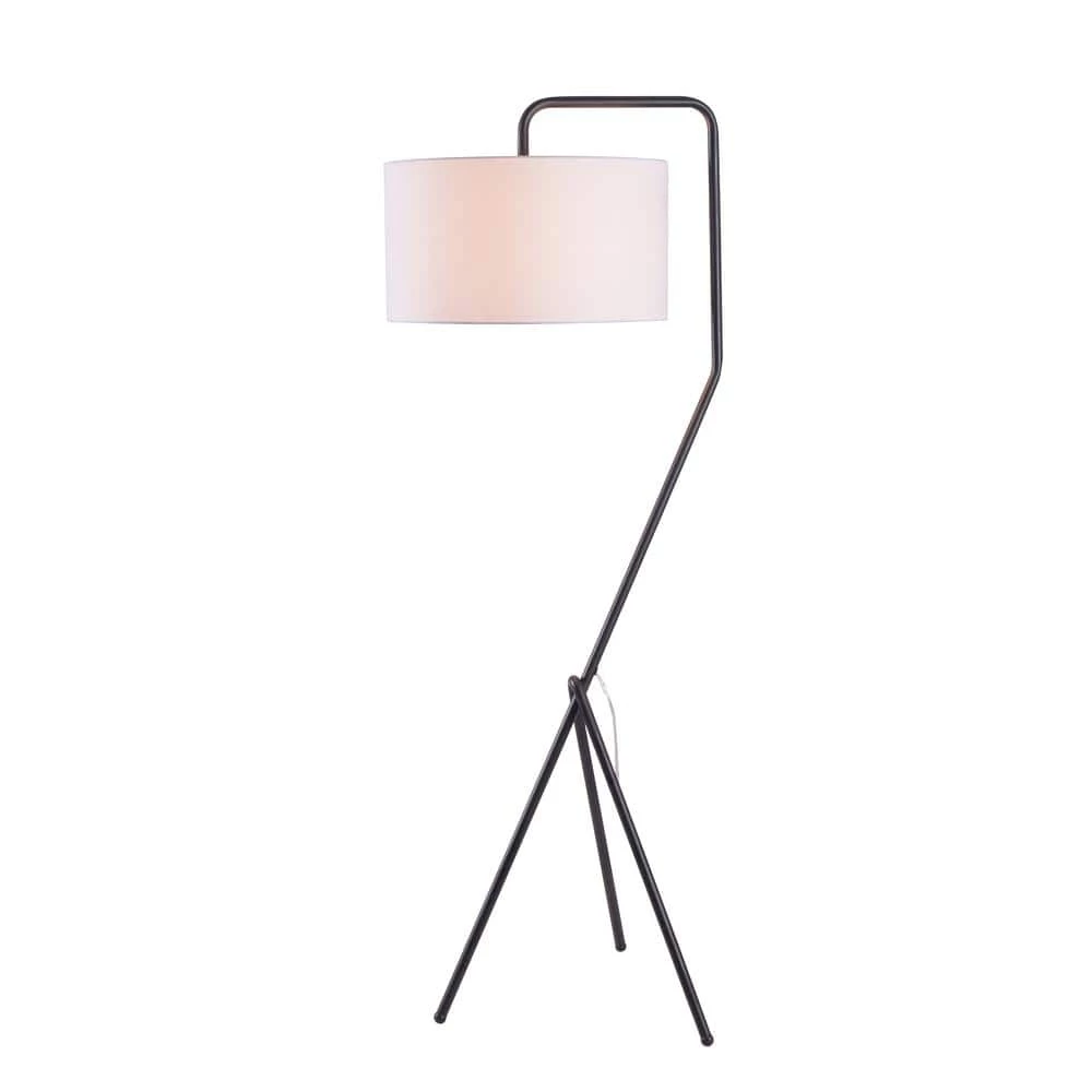 Enoch 60 in. Bronze Tripod Arc Floor Lamp with Drum Shade by Manor Brook 3 Enoch 60 in. Bronze Tripod Arc Floor Lamp with Drum Shade by Manor Brook