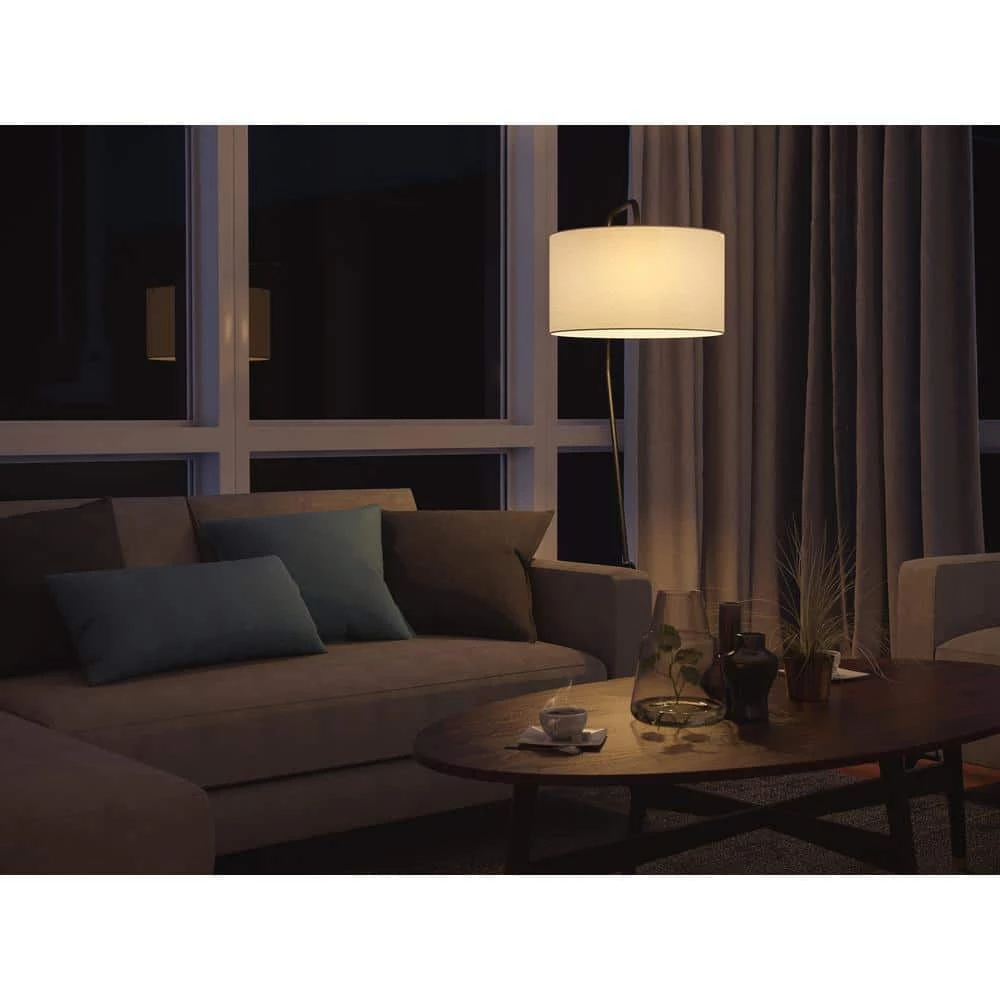 Enoch 60 in. Bronze Tripod Arc Floor Lamp with Drum Shade by Manor Brook 8 Enoch 60 in. Bronze Tripod Arc Floor Lamp with Drum Shade by Manor Brook - Image 6