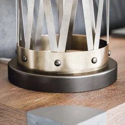 Hamdon 28 in. Bronze Indoor Table Lamp with Linen Drum Shade by Manor Brook -Brightech Sales bronze manor brook table lamps mb100488 1f 1000