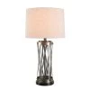 Hamdon 28 in. Bronze Indoor Table Lamp with Linen Drum Shade by Manor Brook -Brightech Sales bronze manor brook table lamps mb100488 64 1000