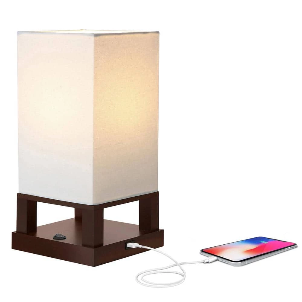 Maxwell 14 in. Havanah Brown Indoor Table Lamp with USB Port by Brightech 3 Maxwell 14 in. Havanah Brown Indoor Table Lamp with USB Port by Brightech