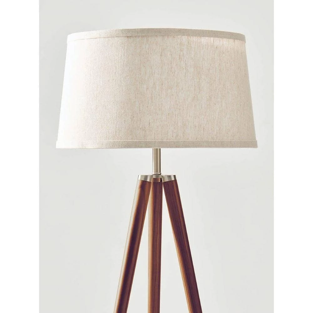 Emma 61 in. Walnut Brown Tripod LED Floor Lamp by Brightech 6 Emma 61 in. Walnut Brown Tripod LED Floor Lamp by Brightech - Image 4