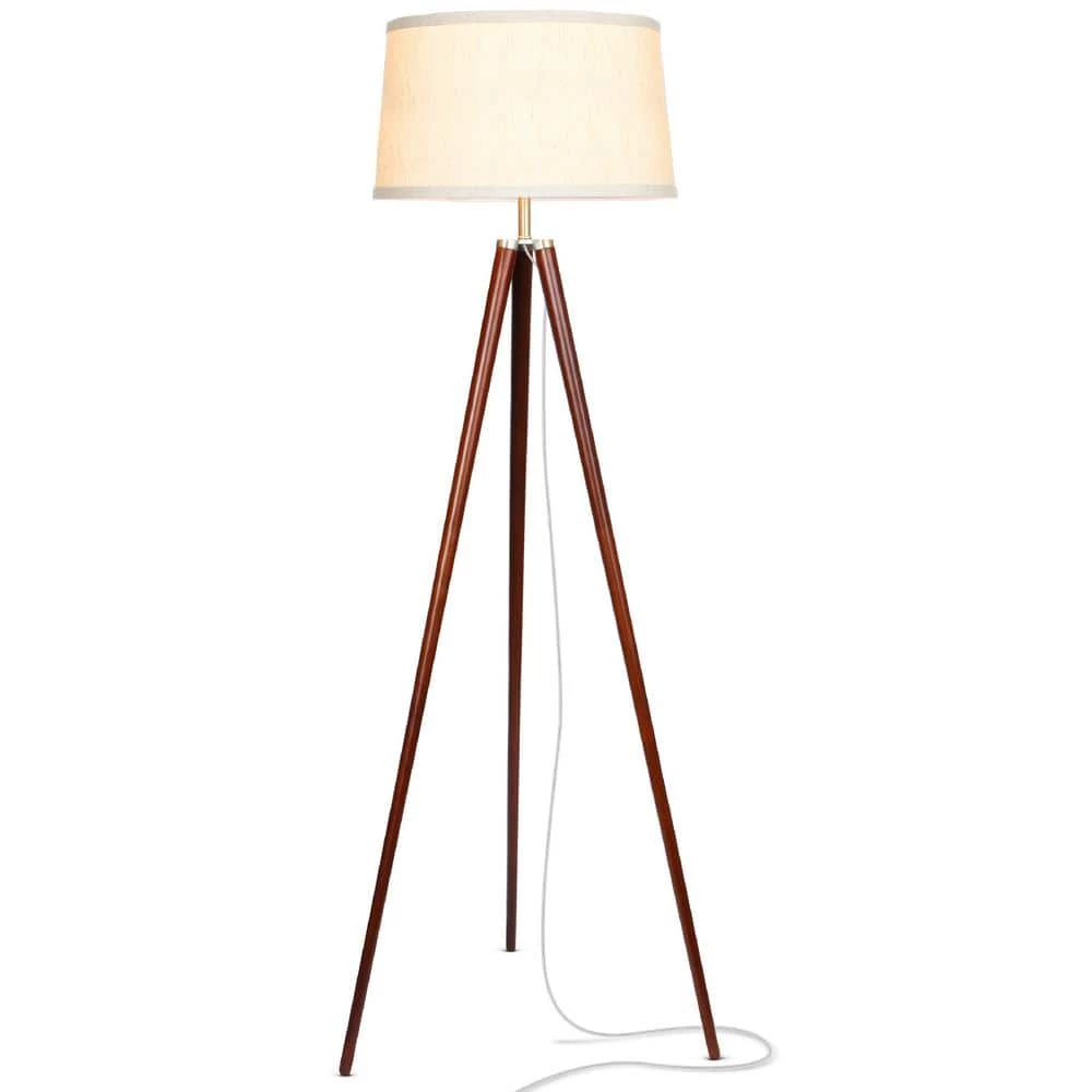 Emma 61 in. Walnut Brown Tripod LED Floor Lamp by Brightech 3 Emma 61 in. Walnut Brown Tripod LED Floor Lamp by Brightech