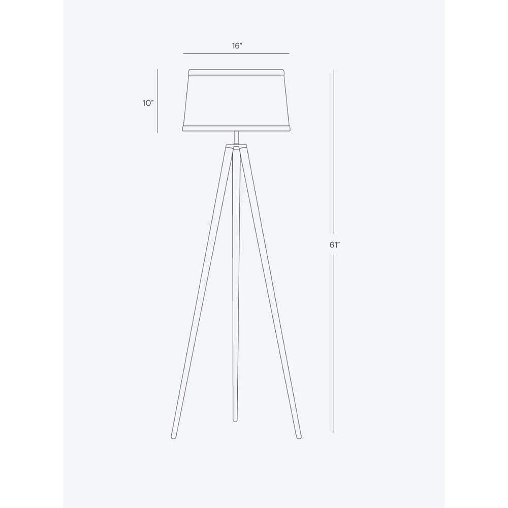 Emma 61 in. Walnut Brown Tripod LED Floor Lamp by Brightech 9 Emma 61 in. Walnut Brown Tripod LED Floor Lamp by Brightech - Image 7