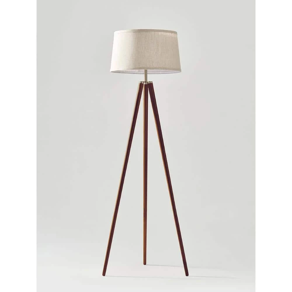 Emma 61 in. Walnut Brown Tripod LED Floor Lamp by Brightech 8 Emma 61 in. Walnut Brown Tripod LED Floor Lamp by Brightech - Image 6